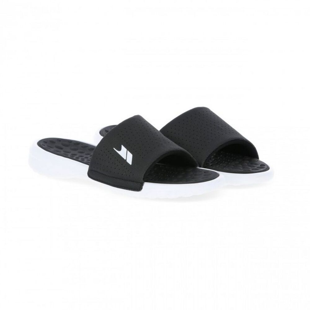 Trespass Slide Mens Cushioned Sandal / Black/White